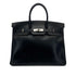 HERMES BIRKIN 35 BLACK BOXCALF HAND BAG 2002 SQUARE F PALLADIUM HARDWARE 90323080
