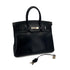 HERMES BIRKIN 35 BLACK BOXCALF HAND BAG 2002 SQUARE F PALLADIUM HARDWARE 90323080