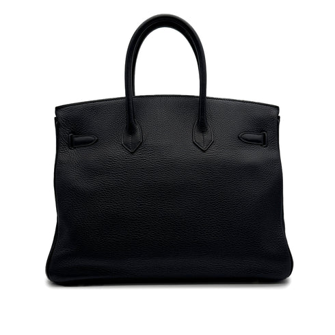 HERMES BIRKIN 35 BLACK TAURILLON CLEMENCE HAND BAG 1997 SQUARE A GOLD HARDWARE 90317861