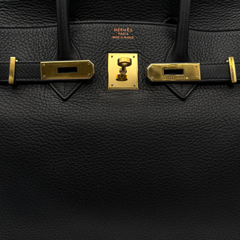 HERMES BIRKIN 35 BLACK TAURILLON CLEMENCE HAND BAG 1997 SQUARE A GOLD HARDWARE 90317861