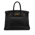 HERMES BIRKIN 35 BLACK TAURILLON CLEMENCE HAND BAG 1998 SQUARE B GOLD HARDWARE 90339940