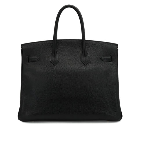 HERMES BIRKIN 35 BLACK TAURILLON CLEMENCE HAND BAG 1998 SQUARE B GOLD HARDWARE 90339940