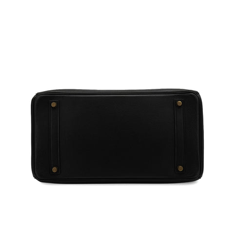 HERMES BIRKIN 35 BLACK TAURILLON CLEMENCE HAND BAG 1998 SQUARE B GOLD HARDWARE 90339940