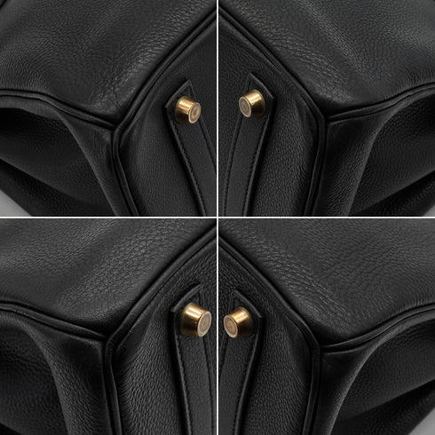 HERMES BIRKIN 35 BLACK TAURILLON CLEMENCE HAND BAG 1998 SQUARE B GOLD HARDWARE 90339940
