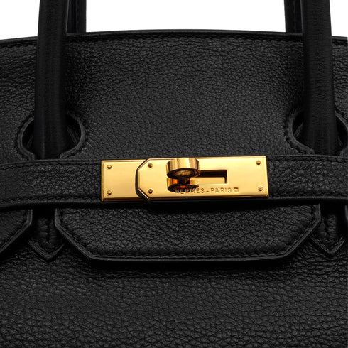 HERMES BIRKIN 35 BLACK TAURILLON CLEMENCE HAND BAG 1998 SQUARE B GOLD HARDWARE 90339940
