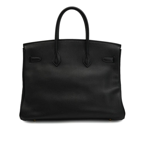 HERMES BIRKIN 35 BLACK TOGO HAND BAG 2000 SQUARE D GOLD HARDWARE 90331395