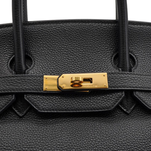 HERMES BIRKIN 35 BLACK TOGO HAND BAG 2000 SQUARE D GOLD HARDWARE 90331395