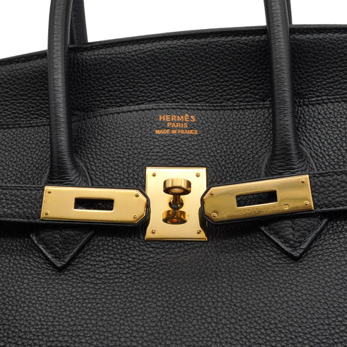 HERMES BIRKIN 35 BLACK TOGO HAND BAG 2000 SQUARE D GOLD HARDWARE 90331395