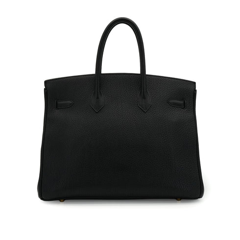 HERMES BIRKIN 35 BLACK TOGO HAND BAG 2000 SQUARE D GOLD HARDWARE 90338294