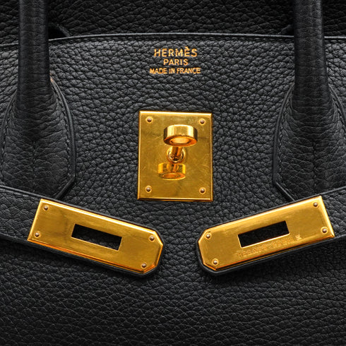 HERMES BIRKIN 35 BLACK TOGO HAND BAG 2000 SQUARE D GOLD HARDWARE 90338294