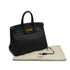 HERMES BIRKIN 35 BLACK TAURILLON CLEMENCE HAND BAG 2001 SQUARE E GOLD HARDWARE 90340494
