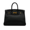 HERMES BIRKIN 35 BLACK TAURILLON CLEMENCE HAND BAG 2001 SQUARE E GOLD HARDWARE 90340494