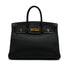 HERMES BIRKIN 35 BLACK TAURILLON CLEMENCE HAND BAG 2001 SQUARE E GOLD HARDWARE 90340494