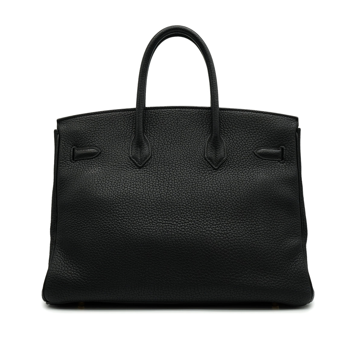 HERMES BIRKIN 35 BLACK TAURILLON CLEMENCE HAND BAG 2001 SQUARE E 