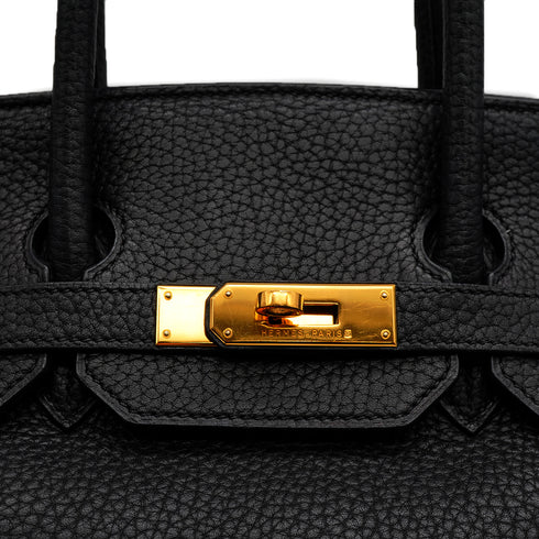 HERMES BIRKIN 35 BLACK TAURILLON CLEMENCE HAND BAG 2001 SQUARE E GOLD HARDWARE 90340494