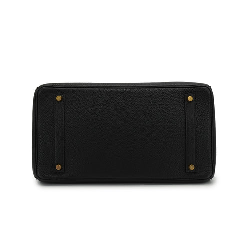 HERMES BIRKIN 35 BLACK TOGO HAND BAG 2003 SQUARE G GOLD HARDWARE 90340160