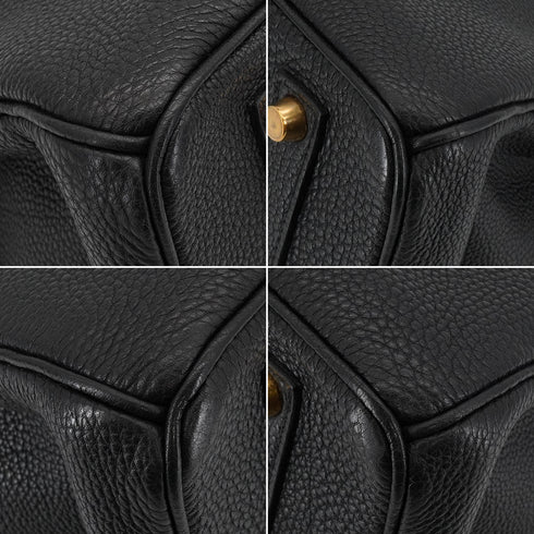 HERMES BIRKIN 35 BLACK TOGO HAND BAG 2003 SQUARE G GOLD HARDWARE 90340160