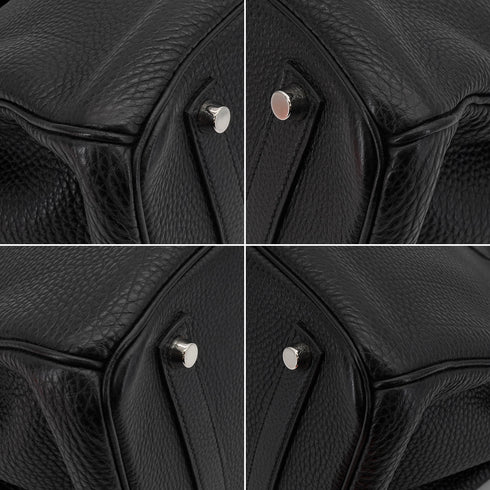 HERMES BIRKIN 35 BLACK TOGO HAND BAG 2004 SQUARE H PALLADIUM HARDWARE 90341158