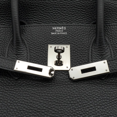HERMES BIRKIN 35 BLACK TOGO HAND BAG 2004 SQUARE H PALLADIUM HARDWARE 90341158