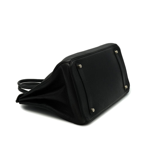 HERMES BIRKIN 35 BLACK TAURILLON CLEMENCE HAND BAG 2004 SQUARE H PALLADIUM HARDWARE 90350346