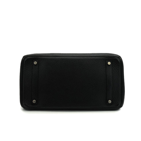 HERMES BIRKIN 35 BLACK TAURILLON CLEMENCE HAND BAG 2004 SQUARE H PALLADIUM HARDWARE 90350346