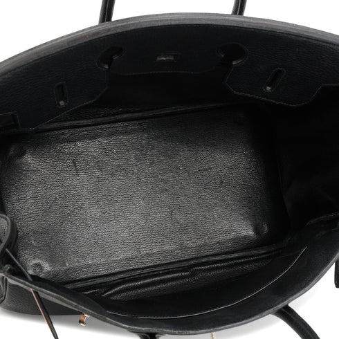 HERMES BIRKIN 35 BLACK TAURILLON CLEMENCE HAND BAG 2004 SQUARE H PALLADIUM HARDWARE 90350346