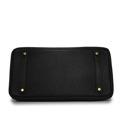 HERMES BIRKIN 35 BLACK TOGO HAND BAG 2005 SQUARE I GOLD HARDWARE 90340496