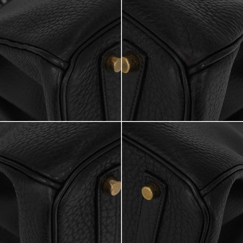 HERMES BIRKIN 35 BLACK TOGO HAND BAG 2005 SQUARE I GOLD HARDWARE 90340496