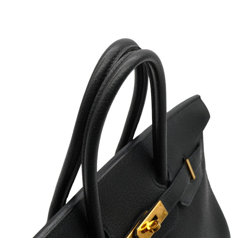 HERMES BIRKIN 35 BLACK TOGO HAND BAG 2005 SQUARE I GOLD HARDWARE 90340496