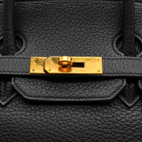 HERMES BIRKIN 35 BLACK TOGO HAND BAG 2005 SQUARE I GOLD HARDWARE 90340496