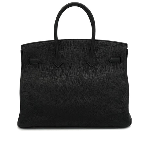 HERMES BIRKIN 35 BLACK TOGO HAND BAG 2014 SQUARE R GOLD HARDWARE 90335829