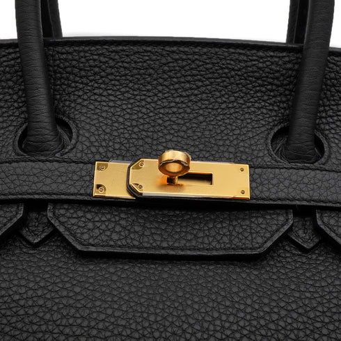 HERMES BIRKIN 35 BLACK TOGO HAND BAG 2014 SQUARE R GOLD HARDWARE 90335829