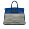 HERMES BIRKIN 35 BLUE FRANCE VEAU GULLIVER VIBRATO HAND BAG 2002 SQUARE F GOLD HARDWARE 90319534