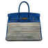HERMES BIRKIN 35 BLUE FRANCE VEAU GULLIVER VIBRATO HAND BAG 2002 SQUARE F GOLD HARDWARE 90319534