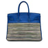 HERMES BIRKIN 35 BLUE FRANCE VEAU GULLIVER VIBRATO HAND BAG 2002 SQUARE F GOLD HARDWARE 90319534