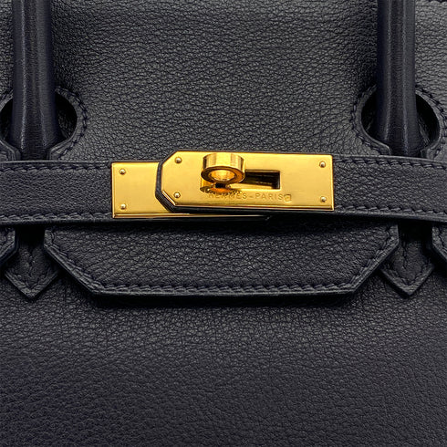 HERMES BIRKIN 35 BLUE INDIGO FJORD HAND BAG 1998 SQUARE B GOLD HARDWARE 90314769