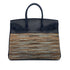 HERMES BIRKIN 35 BLUE INDIGO MULTICOLOR BOX CALF VIBRATO HAND BAG 2005 SQUARE I GOLD HARDWARE 90325604