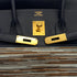 HERMES BIRKIN 35 BLUE INDIGO MULTICOLOR BOX CALF VIBRATO HAND BAG 2005 SQUARE I GOLD HARDWARE 90325604