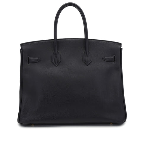 HERMES BIRKIN 35 BLUE INDIGO TOGO HAND BAG 2000 SQUARE D GOLD HARDWARE 90335290