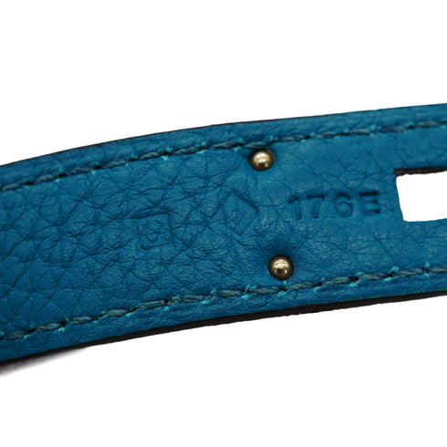 HERMES BIRKIN 35 BLUE IZMIR TAURILLON CLEMENCE HAND BAG 2013 SQUARE Q PALLADIUM HARDWARE 90328469
