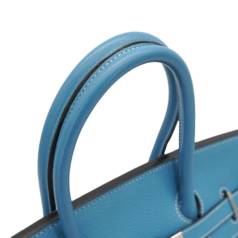 HERMES BIRKIN 35 BLUE JEAN TAURILLON CLEMENCE HAND BAG 2003 SQUARE G PALLADIUM HARDWARE 90327065