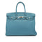 HERMES BIRKIN 35 BLUE JEAN TAURILLON CLEMENCE HAND BAG 2010 SQUARE N PALLADIUM HARDWARE 90331806