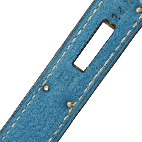 HERMES BIRKIN 35 BLUE JEAN TOGO HAND BAG 1999 SQUARE C PALLADIUM HARDWARE 90345159