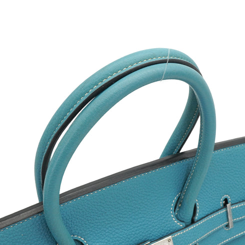 HERMES BIRKIN 35 BLUE JEAN TOGO HAND BAG 2004 SQUARE H PALLADIUM HARDWARE 90342735
