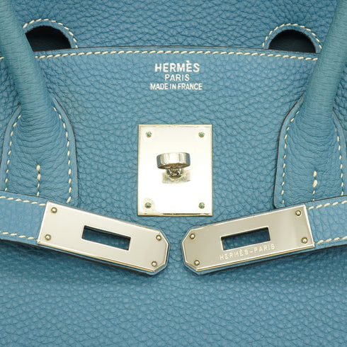 HERMES BIRKIN 35 BLUE JEAN TOGO HAND BAG 2004 SQUARE H PALLADIUM HARDWARE 90342735