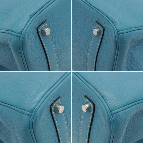 HERMES BIRKIN 35 BLUE JEAN TOGO HAND BAG 2007 SQUARE K PALLADIUM HARDWARE 90351034
