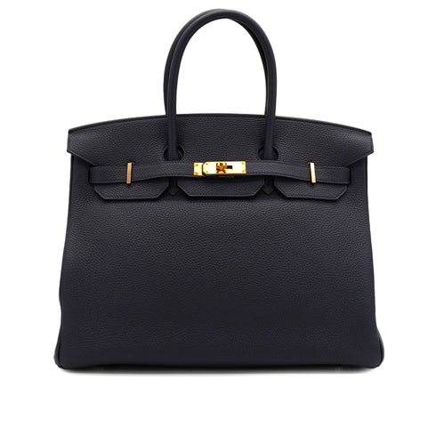 HERMES BIRKIN 35 BLUE NUIT TOGO HAND BAG 2020 Y STAMP GOLD HARDWARE 90331866