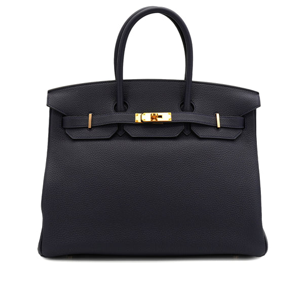 HERMES BIRKIN 35 BLUE NUIT TOGO HAND BAG 2020 Y STAMP GOLD HARDWARE 90331866