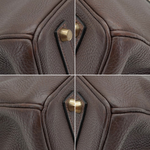 HERMES BIRKIN 35 CAFÉ TOGO HAND BAG 2004 SQUARE H GOLD HARDWARE 90334126
