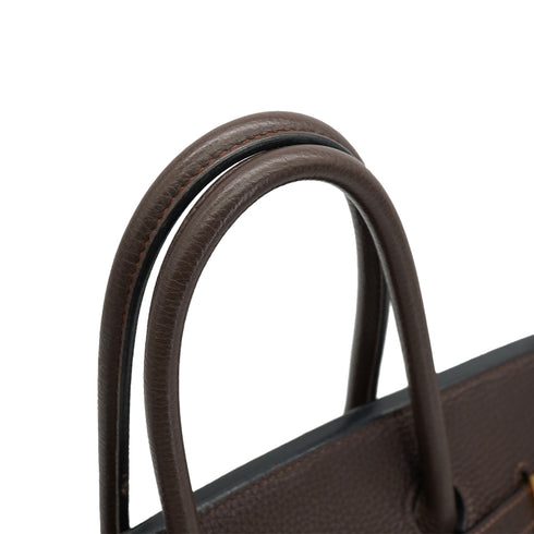 HERMES BIRKIN 35 CAFÉ TOGO HAND BAG 2004 SQUARE H GOLD HARDWARE 90334126